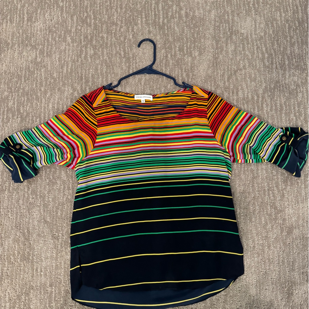 Amanda Uprichard colorful elbow length rolled sleeves with tab